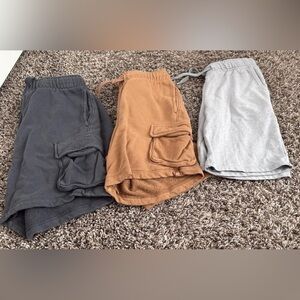 Cat & Jack Boys Casual Shorts Trio in Gray, Brown, and Light Gray
